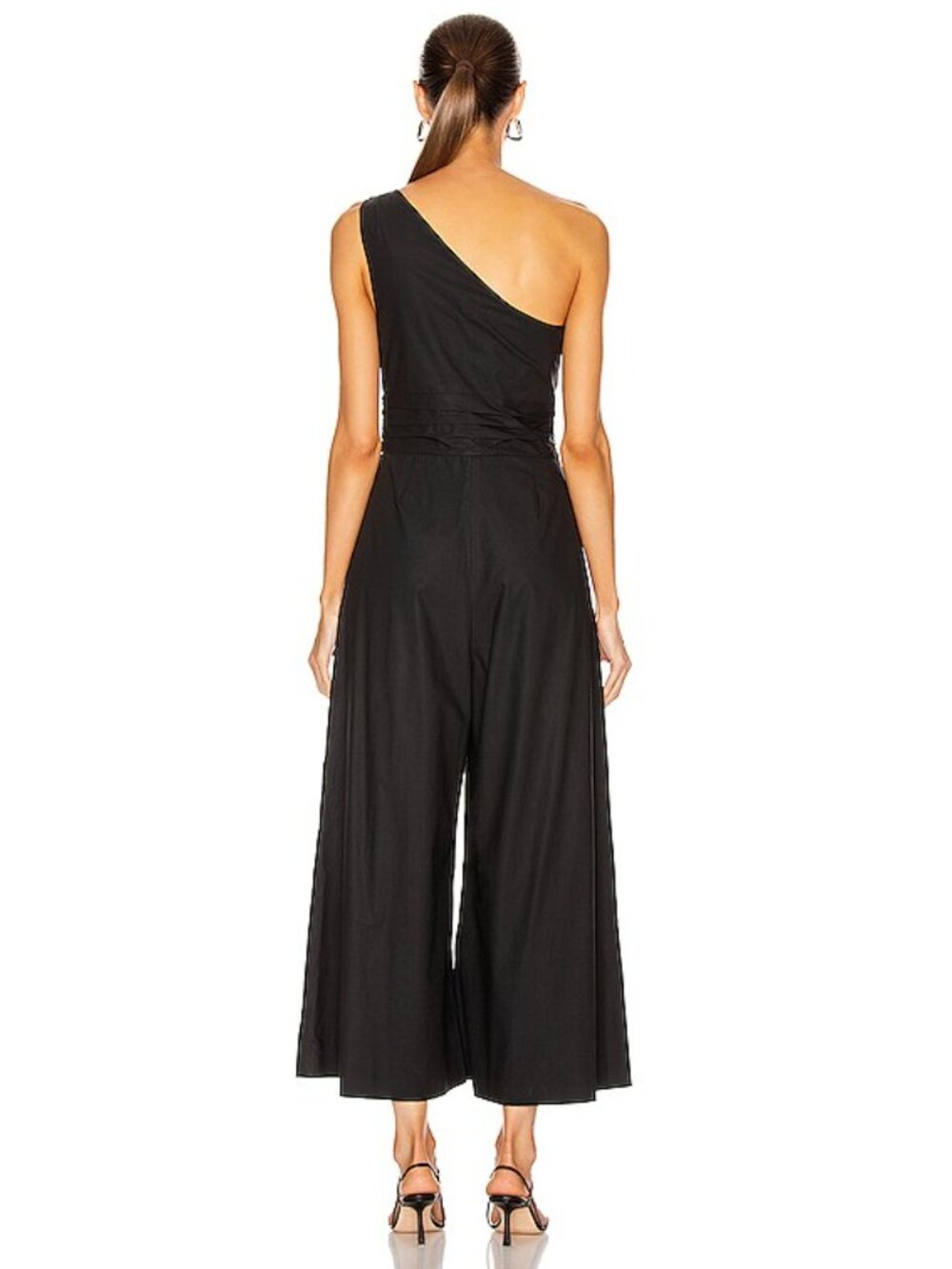 A.L.C. Athelia One Shoulder Jumpsuit ALC Black Wide Leg Cutout Cocktail Size 4 - Picture 4 of 13
